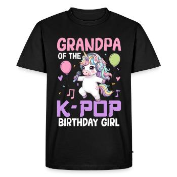 Grand-père de la fille d’anniversaire de K Pop - T-shirt Premium bio Homme - noir - Devant - Nico (187cm)