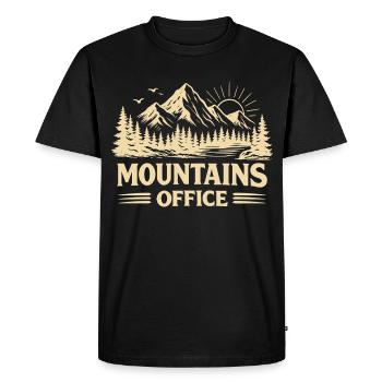 Mountain Office Mountain Lover Aventures Dictons - T-shirt Premium bio Homme - noir - Devant - Nico (187cm)