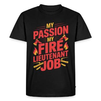 Fire Lieutenant My Passion My Fire Rescue Officer - Men's Premium Organic T-Shirt - black - Front - Nico (187cm)