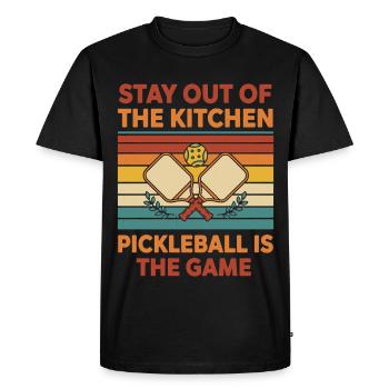 Pickleball Is The Game Stay Out Of The Kitchen - Men's Premium Organic T-Shirt - black - Front - Nico (187cm)