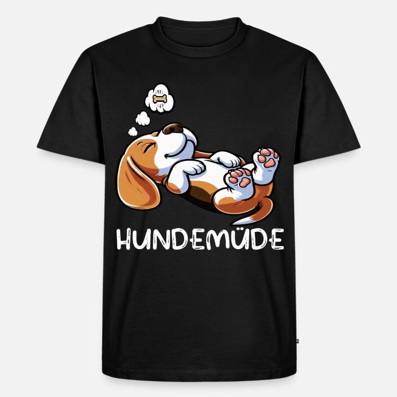 Hundemüde Beagle Beaglebesitzer Beaglehalter - Männer Premium Bio T-Shirt - Schwarz