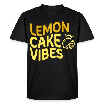 Lemon Cake Vibes Zitronenkuchen - Men's Premium Organic T-Shirt - black - Front - Nico (187cm)