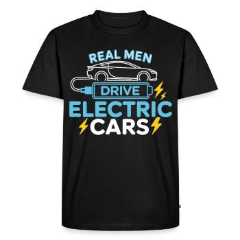 T-shirt voiture électrique cadeau pour hommes - T-shirt Premium bio Homme - noir - Devant - Nico (187cm)
