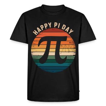 Happy Pi Day Shirt Retro Math Gift - Men's Premium Organic T-Shirt - black - Front - Nico (187cm)