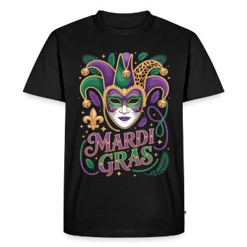 Cadeau du Carnaval avec Masque Mardi Gras - T-shirt Premium bio Homme - noir - Devant - Nico (187cm)