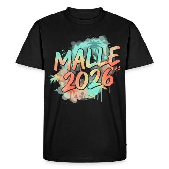 Malle 2026 Party Mallorca - Men's Premium Organic T-Shirt - black - Front - Nico (187cm)