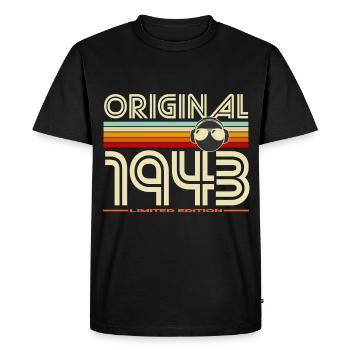 Original 1943 Edition Retro - Men's Premium Organic T-Shirt - black - Front - Nico (187cm)