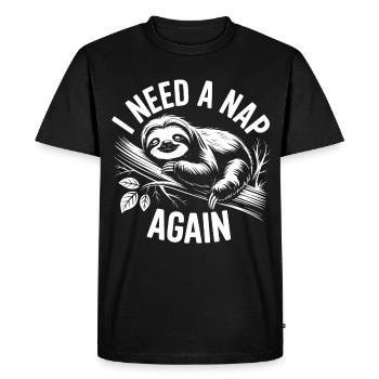 Mode veille paresseux sur la branche - T-shirt Premium bio Homme - noir - Devant - Nico (187cm)