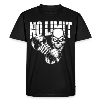 No Limit Skull Bodybuilding - Men's Premium Organic T-Shirt - black - Front - Nico (187cm)