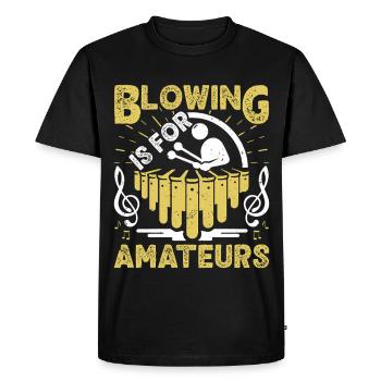  Marimba Player Blowing is for amateurs Percussion - Men's Premium Organic T-Shirt - black - Front - Nico (187cm)