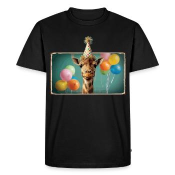 Fête Zoo Animaux Girafes Anniversaire du Zoo de la Jungle - T-shirt Premium bio Homme - noir - Devant - Nico (187cm)