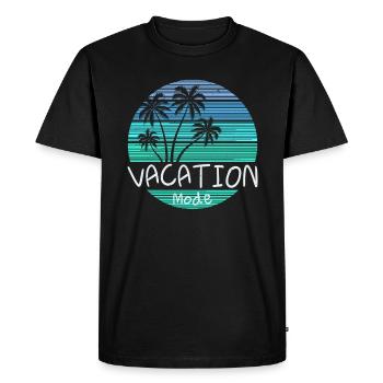 Mode de vacances Palmiers rétro, Sunset Beach - T-shirt Premium bio Homme - noir - Devant - Nico (187cm)
