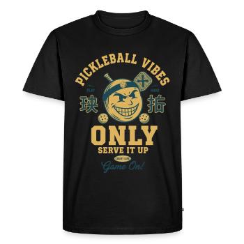Ambiances de pickleball ne font qu’en faire rire Joueur - T-shirt Premium bio Homme - noir - Devant - Nico (187cm)