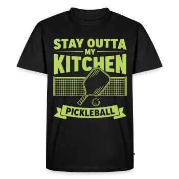 Pickleball Stay Outta My Kitchen funny player play - Men's Premium Organic T-Shirt - black - Front - Nico (187cm)