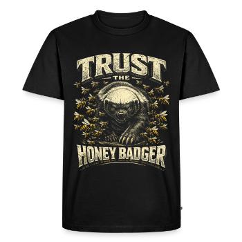 Honey Badger Trust L’animal Honey Badger - T-shirt Premium bio Homme - noir - Devant - Nico (187cm)