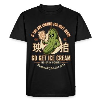 Pickleball Terrain de joueur drôle Allez chercher de la crème - T-shirt Premium bio Homme - noir - Devant - Nico (187cm)