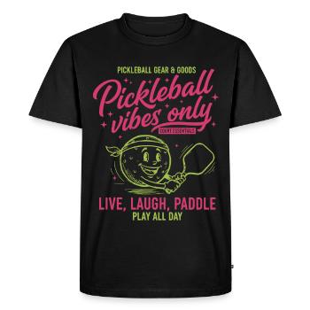 Pickleball Vibes Only Funny Player Love Pickleball - Men's Premium Organic T-Shirt - black - Front - Nico (187cm)