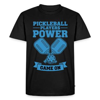 Pickleball Players Power Game On Funny Player - Men's Premium Organic T-Shirt - black - Front - Nico (187cm)