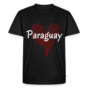 J’aime le Paraguay, c’est le cœur du Paraguay - T-shirt Premium bio Homme - noir - Devant - Nico (187cm)