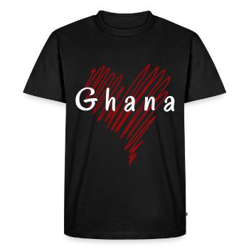 J’aime le Ghana, le cœur du Ghana - T-shirt Premium bio Homme - noir - Devant - Nico (187cm)