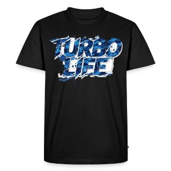 Turbo Life Motif camouflage Bleu Gris Men & Boys - T-shirt Premium bio Homme - noir - Devant - Nico (187cm)