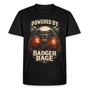 Blaireau miel Blaireau miel Animal - T-shirt Premium bio Homme - noir - Devant - Nico (187cm)