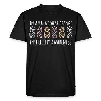 In April We Wear Orange Infertility Awareness IVF - Men's Premium Organic T-Shirt - black - Front - Nico (187cm)