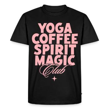 Club des esprits du café de yoga - T-shirt Premium bio Homme - noir - Devant - Nico (187cm)