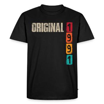 Millésime 1991 - T-shirt Premium bio Homme - noir - Devant - Nico (187cm)