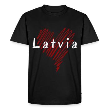 I love Latvia, heart Latvia - Men's Premium Organic T-Shirt - black - Front - Nico (187cm)