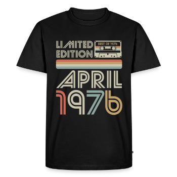 Meilleur d’avril 1976 Cassette | Édition limitée - T-shirt Premium bio Homme - noir - Devant - Nico (187cm)