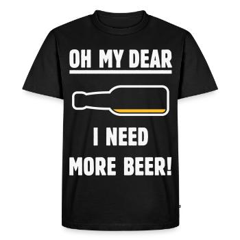 Oh ma chère – j’ai besoin de plus de bière ! (Bière / NEG 2C) - T-shirt Premium bio Homme - noir - Devant - Nico (187cm)
