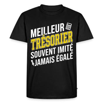 Humour Métier Meilleur Trésorier - T-shirt Premium bio Homme - noir - Devant - Nico (187cm)