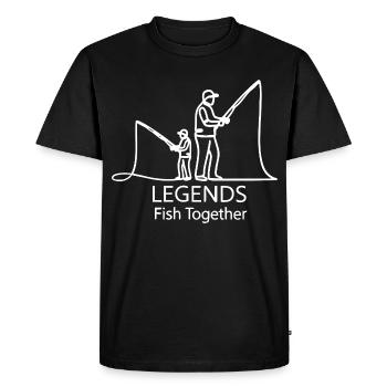 Légendes pêchant ensemble - T-shirt Premium bio Homme - noir - Devant - Nico (187cm)
