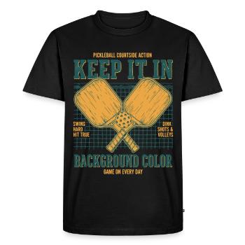 Pickleball Keep It In Funny Player Pickle Ball - Men's Premium Organic T-Shirt - black - Front - Nico (187cm)