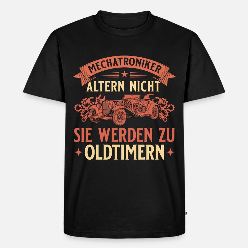 Mechatroniker Altern Nicht - Oldtimer Geschenk - Männer Premium Bio T-Shirt - Schwarz