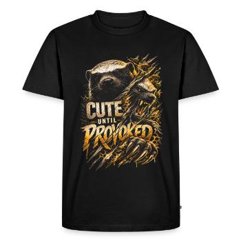 Honey Badger Animal Cute Until Provoked - Men's Premium Organic T-Shirt - black - Front - Nico (187cm)