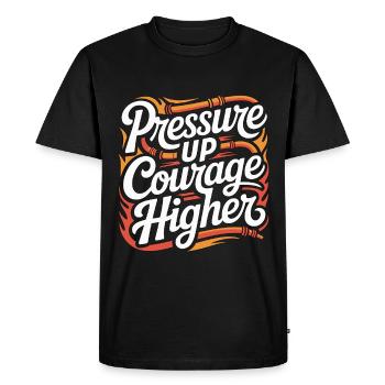 Fire Engineer Pressure Up Courage Fire Department - Men's Premium Organic T-Shirt - black - Front - Nico (187cm)