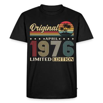 Cadeau du 50e anniversaire Mari Original avril 1976 - T-shirt Premium bio Homme - noir - Devant - Nico (187cm)