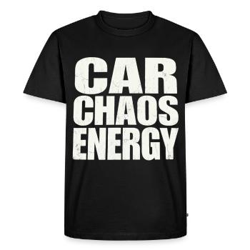 Typographie de l’énergie du chaos automobile - T-shirt Premium bio Homme - noir - Devant - Nico (187cm)