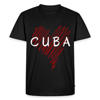 I love Cuba, heart Cuba - Men's Premium Organic T-Shirt - black - Front - Nico (187cm)