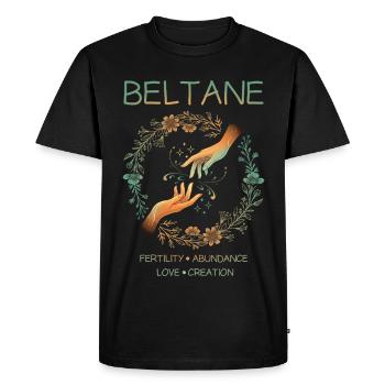 Beltane Fertility Abundance Love Creation - Men's Premium Organic T-Shirt - black - Front - Nico (187cm)