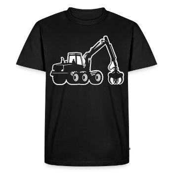Harvester Silhouette - Men's Premium Organic T-Shirt - black - Front - Nico (187cm)