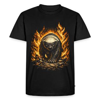 Blaireau miel Blaireau miel Animal - T-shirt Premium bio Homme - noir - Devant - Nico (187cm)
