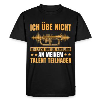 Hornist - Ich übe nicht Flügelhorn Musiker - Männer Premium Bio T-Shirt - Schwarz - Vorne - Nico (187cm)