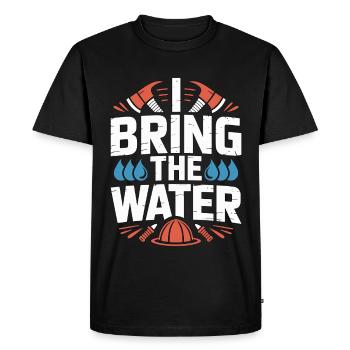 Fire Engineer I Bring The Water Emergency Response - Men's Premium Organic T-Shirt - black - Front - Nico (187cm)