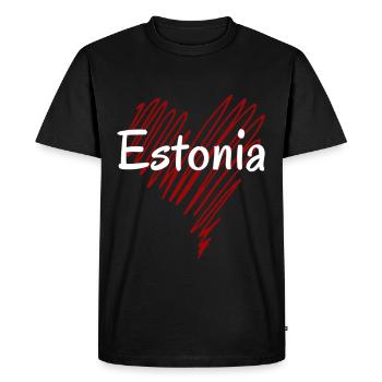 J’aime l’Estonie, c’est l’Estonie au cœur - T-shirt Premium bio Homme - noir - Devant - Nico (187cm)