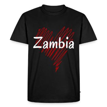 I love Zambia, heart Zambia - Men's Premium Organic T-Shirt - black - Front - Nico (187cm)