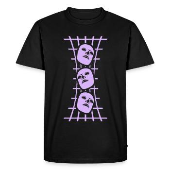 Masks Grid Abstract Art - Men's Premium Organic T-Shirt - black - Front - Nico (187cm)