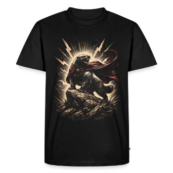 Blaireau miel Blaireau miel Animal - T-shirt Premium bio Homme - noir - Devant - Nico (187cm)